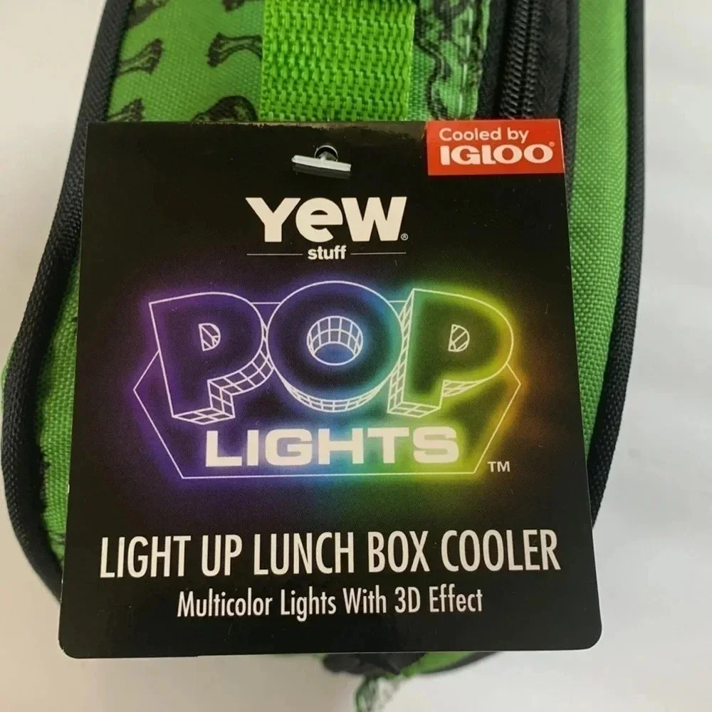 Igloo Yew Dinosaur Light Up Lunch Insulated Cooler Bag Green NWT